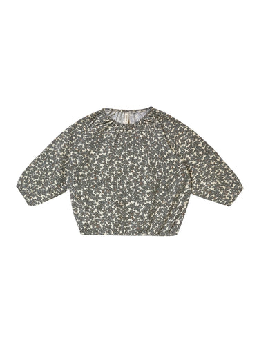 Quincy Mae Cinched Longsleeve, Dusk Floral